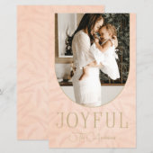 Papier Budget Botanique Arc Joyeux Photo Holiday Card (Devant / Derrière)