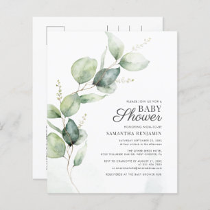 Papier Budget Botanique Eucalyptus Baby shower vert