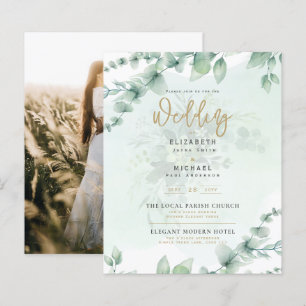 Papier Budget Botanique Eucalyptus Mariage INVITE