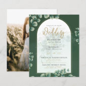 Papier Budget Botanique Eucalyptus Mariage INVITE (Devant / Derrière)