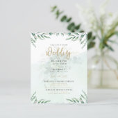 Papier Budget Botanique Eucalyptus Mariage INVITE (Debout devant)