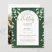 Papier Budget Botanique Eucalyptus Mariage INVITE (Devant / Derrière)