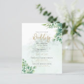 Papier Budget Botanique Eucalyptus Mariage INVITE (Debout devant)