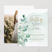 Papier Budget Botanique Eucalyptus Mariage INVITE (Devant / Derrière)