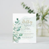 Papier Budget Botanique Eucalyptus Mariage INVITE (Debout devant)