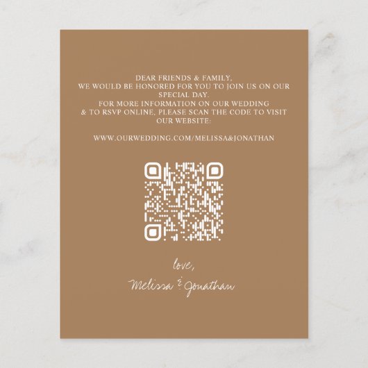 Papier Budget Botanique Eucalyptus QR Code Mariage Invita (Dos)