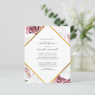 Papier Budget Botanique Floral Rose Fête des mariées or