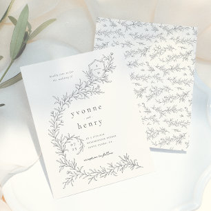 Papier Budget botanique illustré mariage noir et crème