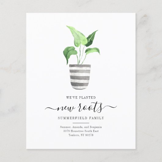 Papier Budget Botanique Nous avons déménagé Faire-part mo (Devant)