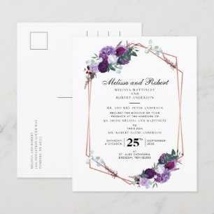 Papier Budget Botanique Purple Floral Mariage géométrique