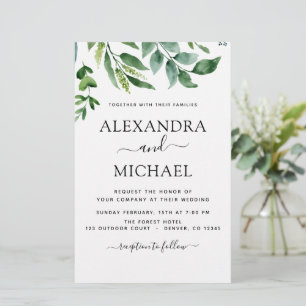 Papier Budget Botanique Verdure Invitations de mariage