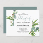 Papier Budget Botanique Verdure Invitations de mariage (Devant / Derrière)