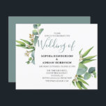 Papier Budget Botanique Verdure Invitations de mariage<br><div class="desc">Invitation vos invités à célébrer votre jour de mariage, sans casser la banque, avec ces élégantes invitations de mariage Greenery. Avec un arrière - plan blanc classique, un éventail de folaige verte, des fleurs blanches délicates et une modèle mariage élégante, facile à customiser. Vous pouvez modifier tous les styles, tailles...</div>