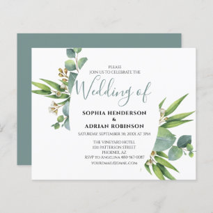 Papier Budget Botanique Verdure Invitations de mariage