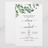 Papier Budget Botanique Verdure Invitations de mariage (Devant / Derrière)