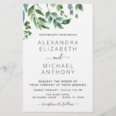 Papier Budget Botanique Verdure Invitations de mariage (Devant)