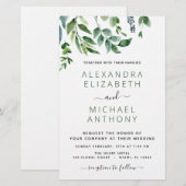 Papier Budget Botanique Verdure Invitations de mariage (Devant / Derrière)