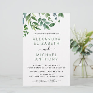 Papier Budget Botanique Verdure Invitations de mariage