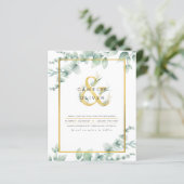 Papier Budget Botanique Verdure Or Mariage Invitations (Debout devant)