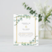 Papier Budget Botanique Verdure Or Mariage Invitations (Debout devant)