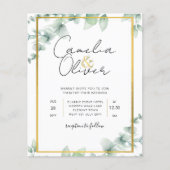 Papier Budget Botanique Verdure Or Mariage Invitations (Devant)