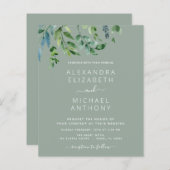 Papier Budget Botanique Vert Émeraude Mariage vert (Devant / Derrière)