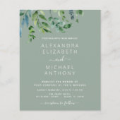 Papier Budget Botanique Vert Émeraude Mariage vert (Devant)