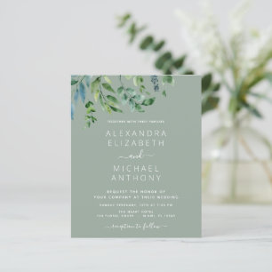 Papier Budget Botanique Vert Émeraude Mariage vert