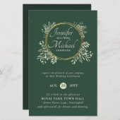 Papier BUDGET Botanique Vert Mariage invite Trending (Devant / Derrière)