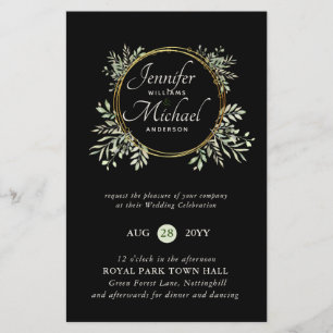 Papier BUDGET Botanique Vert Mariage invite Trending