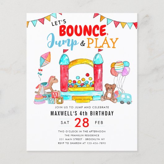 Papier Budget Bounce Jump Jouer aux enfants Trampoline An (Devant)
