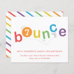 Papier Budget Bounce Kids Age Anniversaire Fête Invitatio<br><div class="desc">Cette invitation de fête d'anniversaire rebond comprend des lettres rebondissantes dans une palette arc-en-ciel couleur neutre de genre de rouge, orange, jaune, vert, bleu et violet avec l'âge modifiable dans l'O. Une prise super amusante, neutre de genre sur un trampoline, gymnastique ou la fête de rebond. Cette invitation est inspirée...</div>