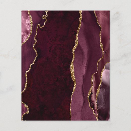 Papier Budget Bourgogne Agate Chic Script Wedding Invite (Dos)