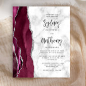 Papier Budget Bourgogne Agate Marbre Calligraphie Mariage
