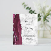 Papier Budget Bourgogne Agate Marbre QR Code Mariage (Debout devant)