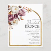 Papier Budget Bourgogne automne nuptiale Brunch Invitatio (Devant)