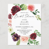 Papier Budget Bourgogne Blush Pink 4 Fête des mariées Flo (Devant)