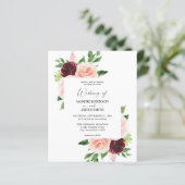 Papier Budget Bourgogne & Blush Pink 4 Floral Mariage (Debout devant)