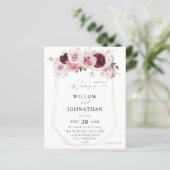 Papier Budget Bourgogne & Blush Pink 6 Ele Mariage Floral (Debout devant)