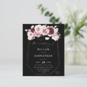 Papier Budget Bourgogne & Blush rose 6Ele Mariage Floral  (Debout devant)