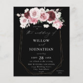 Papier Budget Bourgogne & Blush rose 6Ele Mariage Floral  (Devant)