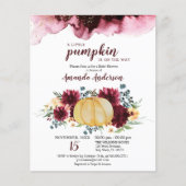 Papier Budget Bourgogne Citrouille Baby shower Invitation (Devant)