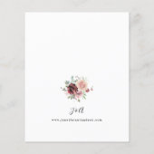 Papier Budget Bourgogne Dusty rose Floral 5 Mariage (Dos)