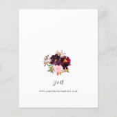 Papier Budget Bourgogne Dusty rose Floral 5 Mariage Papie (Dos)