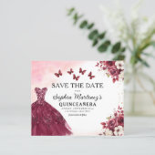 Papier Budget Bourgogne Enregistrer la date Anniversaire  (Debout devant)