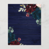 Papier Budget Bourgogne et Faire-part de mariage de bois  (Dos)