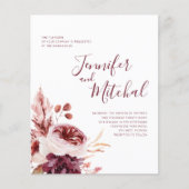 Papier BUDGET Bourgogne et Mariage de automne rose Invita (Devant)