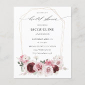 Papier Budget Bourgogne & Fête des mariées d'aile florale (Devant)