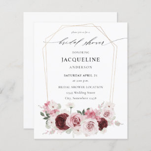 Papier Budget Bourgogne & Fête des mariées d'aile florale