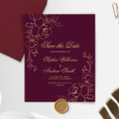 Papier BUDGET Bourgogne & Fleurs d'or Enregistrer La Cart